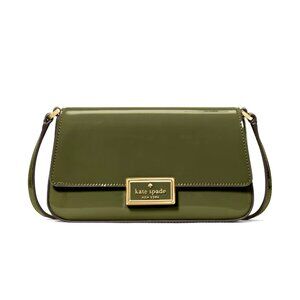 New Kate Spade Reegan Patent Mini Flap Crossbody Enchanted Green
